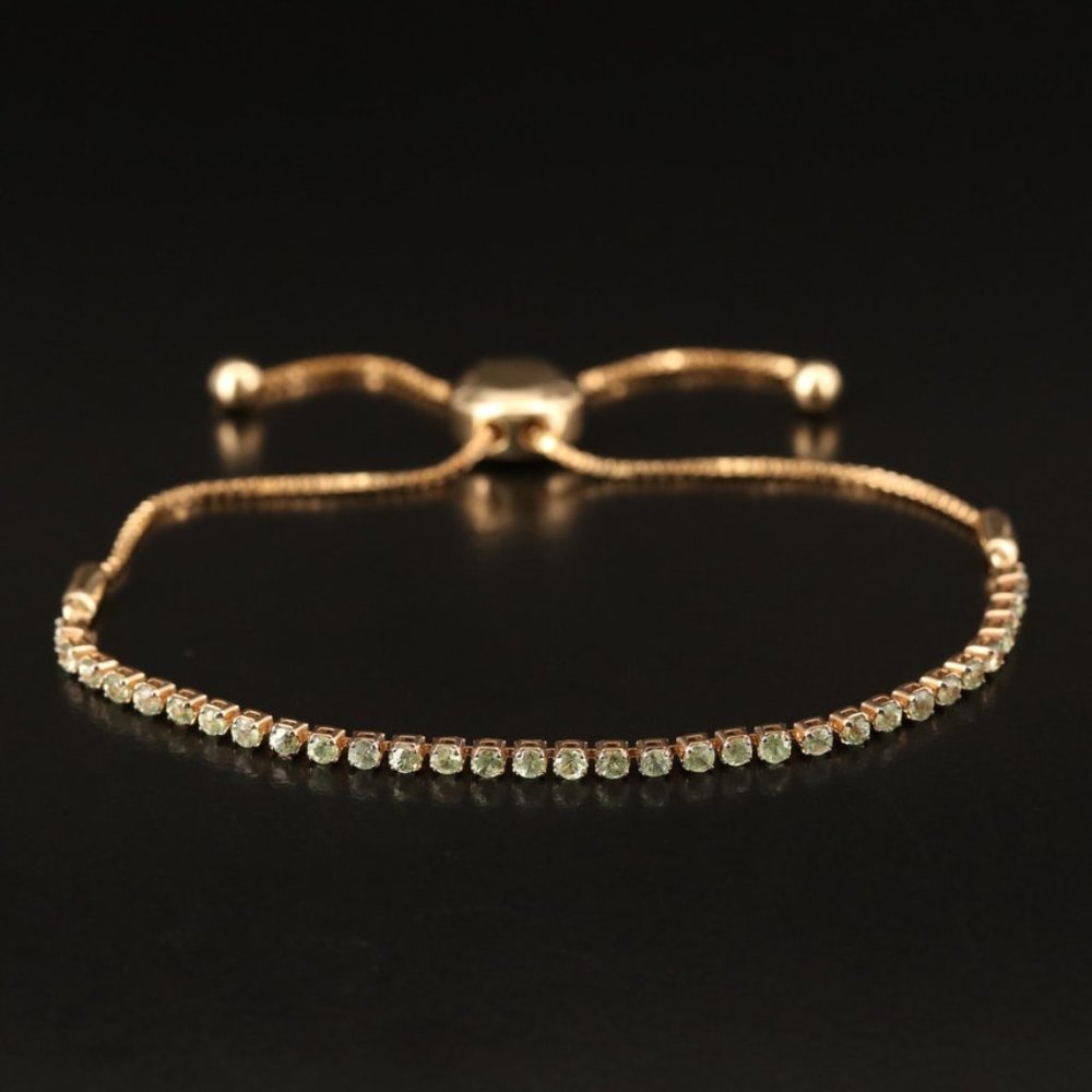 EFFY Green Sapphire Bolo Bracelet / 14K